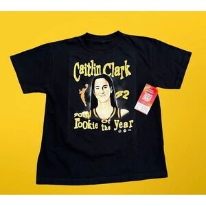 Caitlin Clark 2024 Rookie of the Year Youth XL T-Shirt Black Basketball